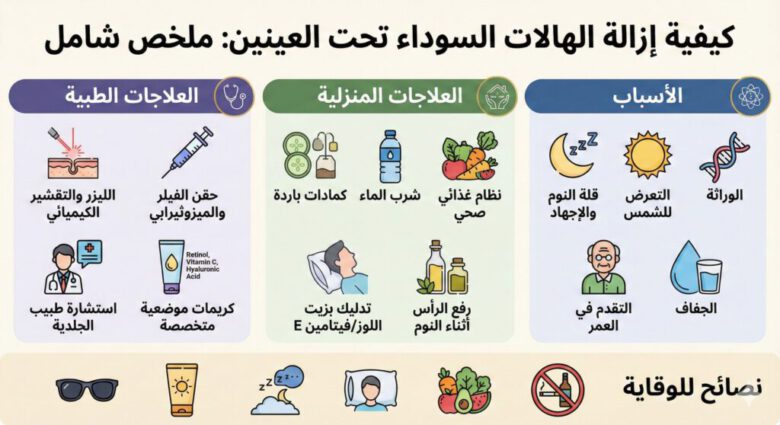 كيفية إزالة الهالات السوداء تحت العينين