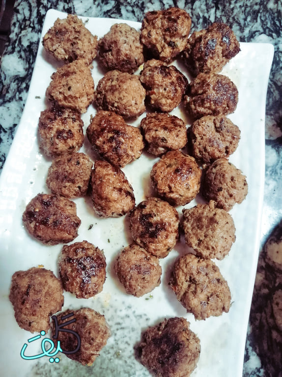 كرات كفتة داوود باشا بعد التحمير