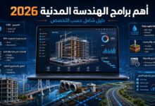 أهم برامج الهندسة المدنية 2026 حسب التخصص
