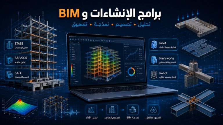 برامج الهندسة الإنشائية وBIM للتحليل والتصميم والنمذجة