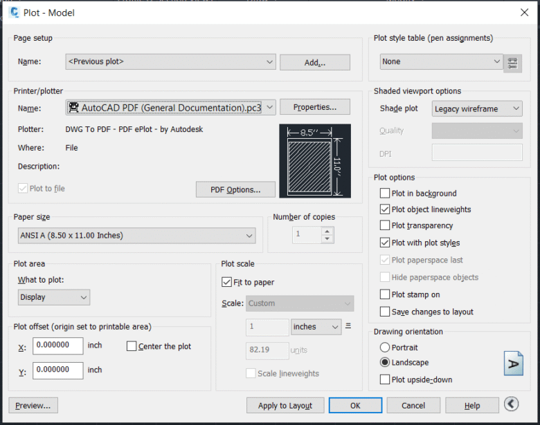 إعدادات Plot لتحويل ملف AutoCAD DWG إلى PDF - كيفية تحويل الملفات إلى PDF