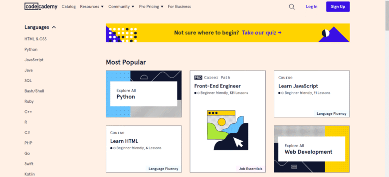 Codecademy لتعلم البرمجة أونلاين بطريقة تفاعلية
