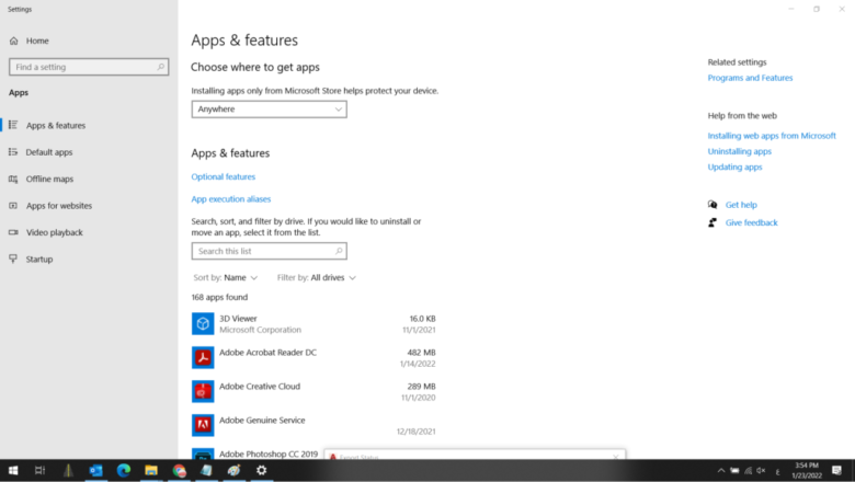 إدارة البرامج المثبتة وحذف التطبيقات غير المستخدمة في Windows