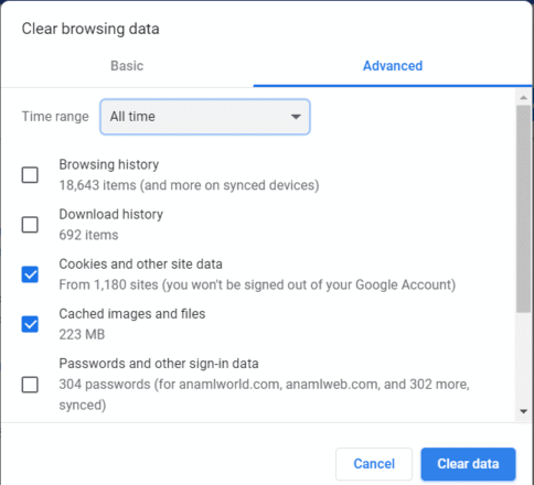 حذف بيانات التصفح في Google Chrome وإدارة استهلاك المتصفح