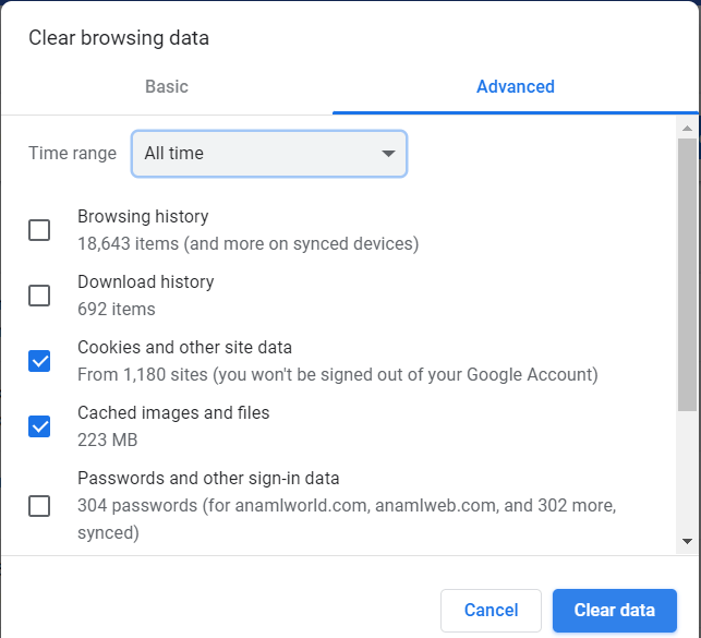 حذف بيانات التصفح في Google Chrome وإدارة استهلاك المتصفح