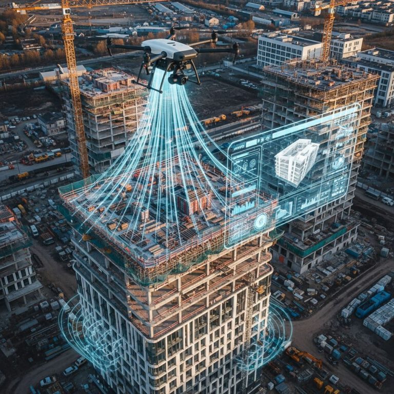 استخدام الدرونز والذكاء الاصطناعي في توثيق مشاريع البناء 2027