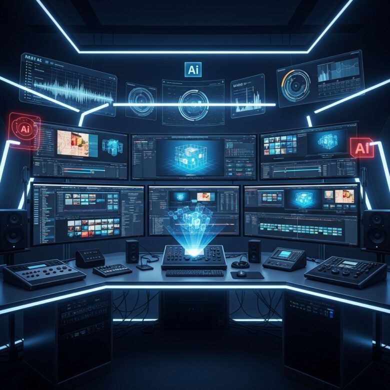 أفضل برامج إنشاء الفيديو لعام 2027: الدليل الشامل للمحترفين 1 استوديو احترافي لصناعة الفيديو لعام 2027 يظهر أفضل برامج صناعة الفيديو والمونتاج الحديثة