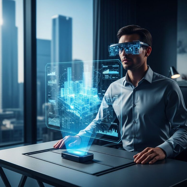 دليل المهندس في 2027: كيف تصبح مهندسا ناجحا في عصر الذكاء الاصطناعي 1 مهندس محترف في عام 2027 يستخدم تقنيات الواقع المعزز ليكون مهندسا ذكيا ويقوم بتصميم مدينة ذكية