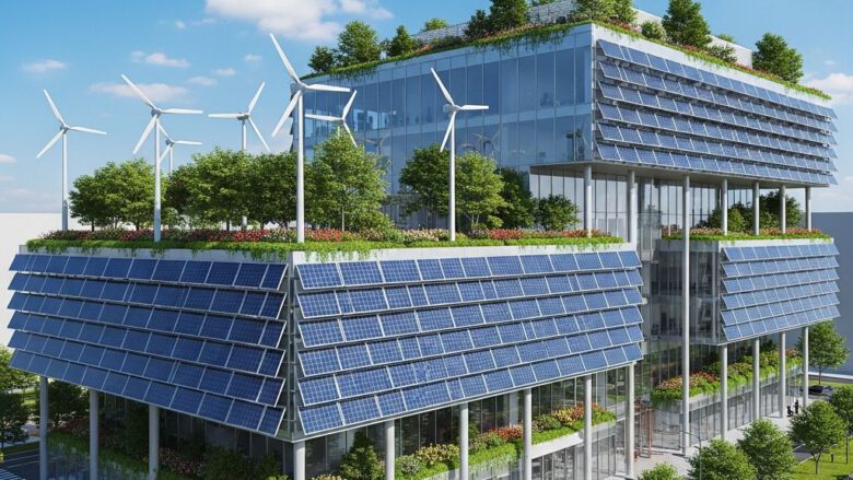 تصميم معماري مستدام لمبنى ذكي في عام 2027