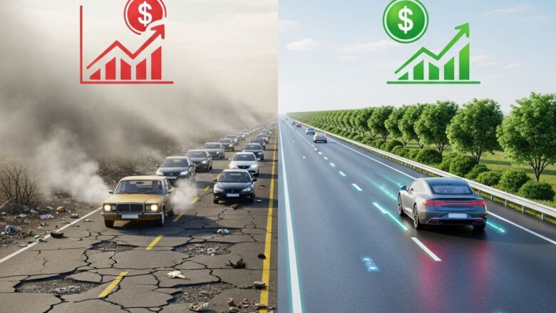 مقارنة بين البنية التحتية التقليدية والمستدامة من حيث التكاليف والبيئة