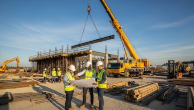 دليلك الهندسي: بيان طريقة الرفع الآمنة للكرينات والرافعات 1 عملية رفع ثقيلة باستخدام رافعة متحركة في موقع إنشائي حديث