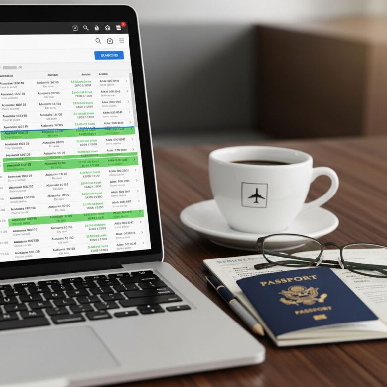 مقارنة أسعار الطيران على شاشة الكمبيوتر - كيفية حجز تذاكر طيران رخيصة