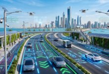 أحدث تقنيات هندسة الطرق والبنية التحتية لعام 2026 3 تصميم مستقبلي لطريق ذكي في مدينة متطورة لعام 2026 يبرز تقنيات البنية التحتية الحديثة