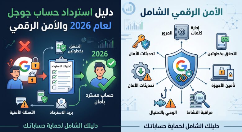 دليل استرداد حساب جوجل لعام 2026 والأمن الرقمي