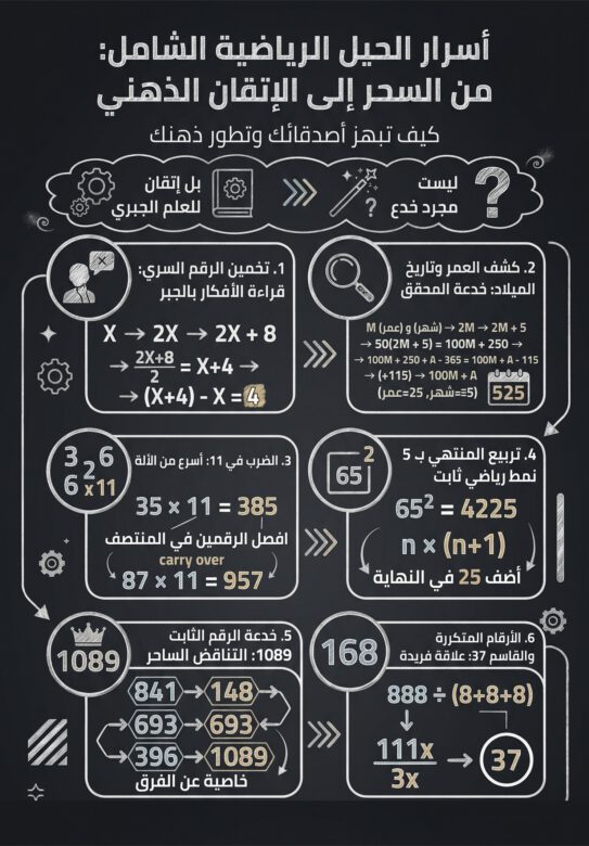 أسرار الحيل الرياضية: هل الرياضيات سحر أم علم يمكن إتقانه؟
