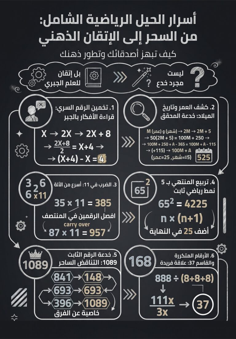أسرار الحيل الرياضية: هل الرياضيات سحر أم علم يمكن إتقانه؟