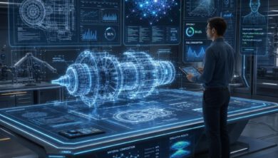 كيف تطور مهاراتك الهندسية في 2026: استراتيجيات متقدمة 1 مهندس يراجع مخططات هندسية مستقبلية مع عناصر ثلاثية الأبعاد
