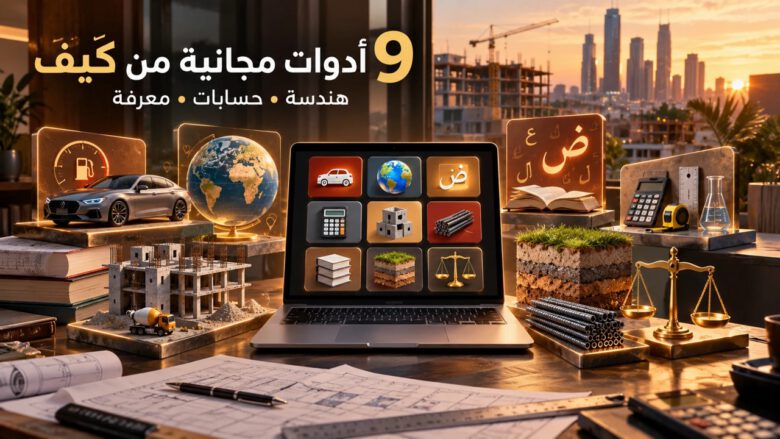 أدوات كيف المجانية: 9 أدوات ذكية وحاسبات هندسية 1 دليل 9 أدوات مجانية من كيفَ للهندسة والحسابات وتحويل الوحدات والسيارات والدول والأسماء والمواريث