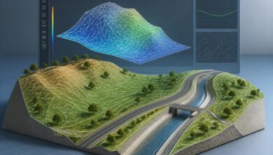 كيفية إنشاء Surface في Civil 3D: دليل عملي احترافي 2 نموذج سطح TIN ثلاثي الأبعاد يوضح تضاريس الأرض وخطوط الكنتور في Civil 3D