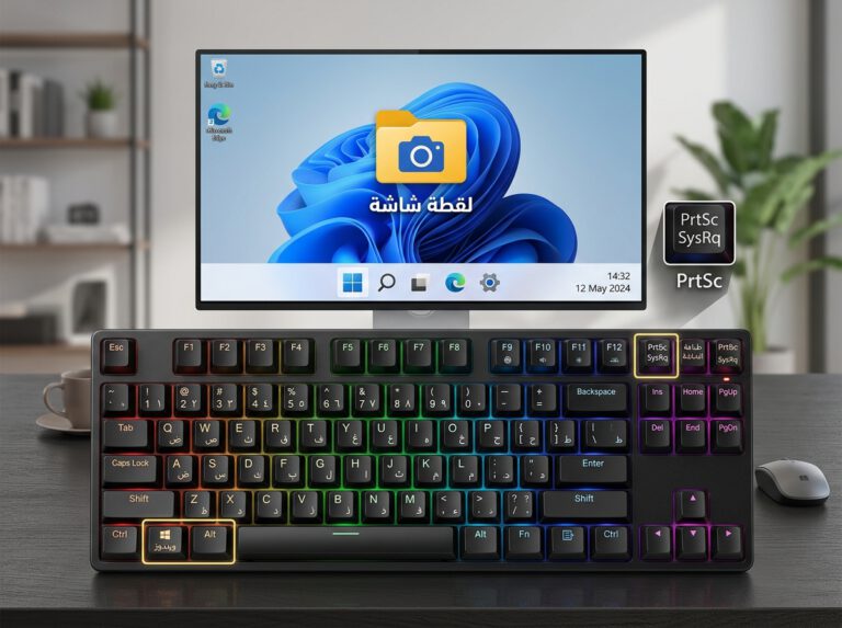 مفتاح Print Screen واختصار ويندوز لحفظ لقطة الشاشة