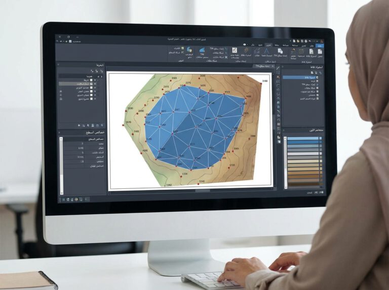 استيراد نقاط مساحية وبناء شبكة مثلثات لسطح TIN - طريقة عمل Contour في Civil 3D.