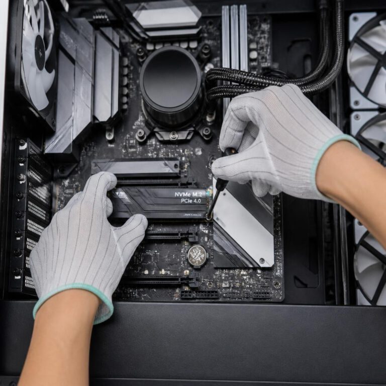 تثبيت قرص تخزين NVMe M.2 فائق السرعة داخل مقبس اللوحة الأم