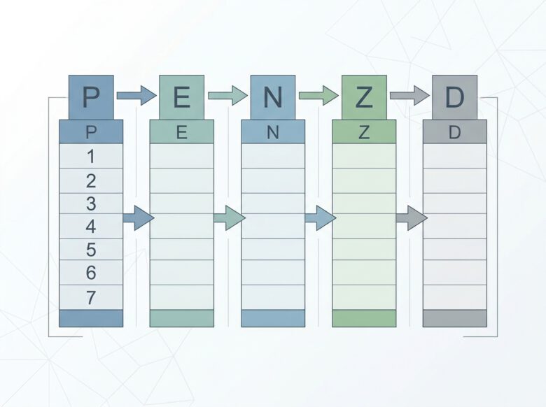 ترتيب حقول PENZD في جدول نقاط مساحية قبل التصدير - كيفية استيراد نقاط Excel إلى Civil 3D وإنشاء Surface.