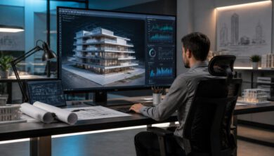 تسريع AutoCAD: أفضل إعدادات وحلول بطء ملفات DWG و3D الكبيرة 1 شاشة هندسية تعرض نموذج ثلاثي الأبعاد وإعدادات تحسين أداء أوتوكاد