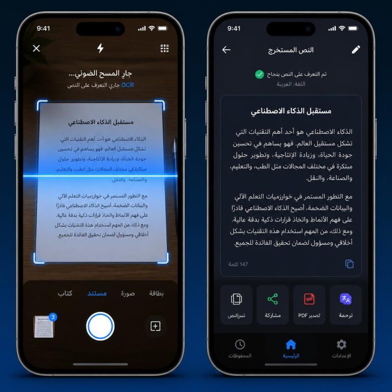 محاكاة لتقنية التعرف الضوئي على الحروف OCR لتحويل صور المستندات إلى نصوص