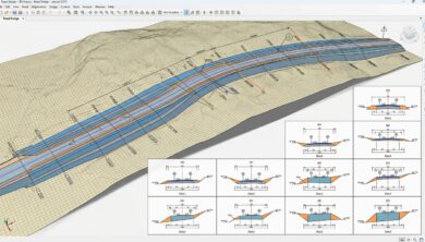 كيفية إنشاء Sample Lines في Civil 3D وحساب المقاطع والكميات 4 تمثيل هندسي لخطوط العينة والمقاطع العرضية في Civil 3D