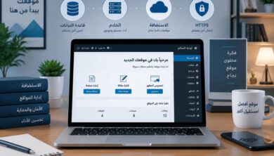 طريقة تثبيت ووردبريس خطوة بخطوة للمبتدئين 4 حاسوب يعرض إعداد موقع ووردبريس مع رموز قاعدة البيانات والحماية