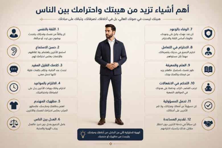 أهم أشياء تزيد من هيبتك و احترامك بين الناس