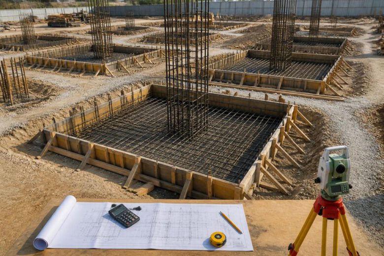 حساب كمية الخرسانة للقواعد والأساسات خطوة بخطوة 1 حساب كمية الخرسانة للقواعد باستخدام المخططات والأبعاد الهندسية