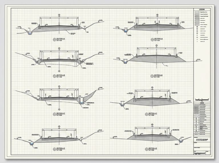 شبكة مقاطع عرضية متعددة لطريق لاستخدامها في المراجعة والكميات - كيفية إنشاء Sample Lines في Civil 3D.