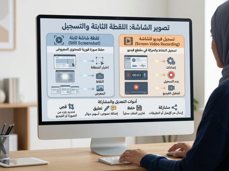 مقارنة بين التقاط الصور وتسجيل فيديو الشاشة في ويندوز