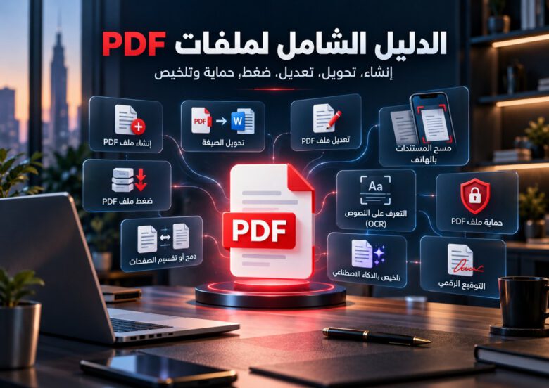 الدليل الشامل لملفات PDF يوضح أدوات إنشاء وتحويل وتعديل وضغط ودمج ملفات PDF وحمايتها وتلخيصها بالذكاء الاصطناعي